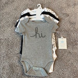 Cloud Island 4 Pack Short Sleeve Bodysuits Unisex